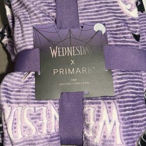 Primark WEDNESDAY Addams Family Lavender Throw Blanket - NWT